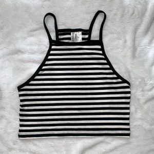 Striped cropped tank top